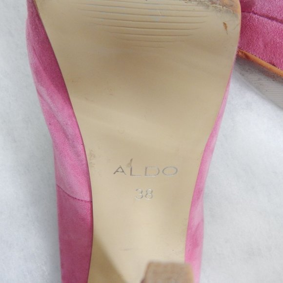 ALDO Womens Faux Pink Suede Pumps Size 38 - Picture 6 of 8